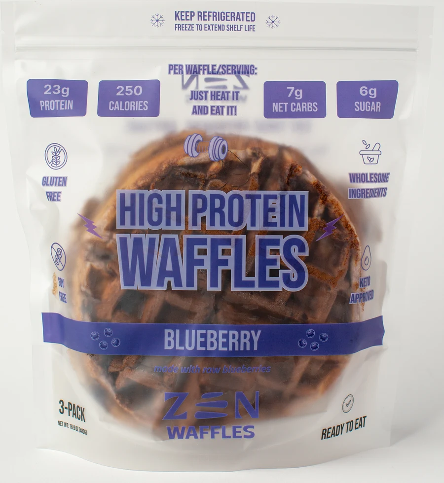 Zen Blueberry protein waffle pack