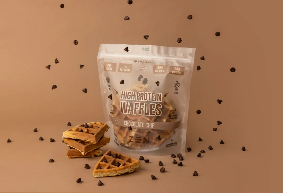 Zen Chocolate Chip protein waffle pack